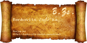Benkovits Zsóka névjegykártya